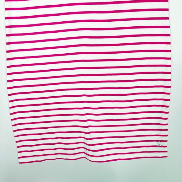 Joules 4 Bright Pink White Stripe Riva Sleeveless Cotton Dress Summer Casual - Picture 4 of 10